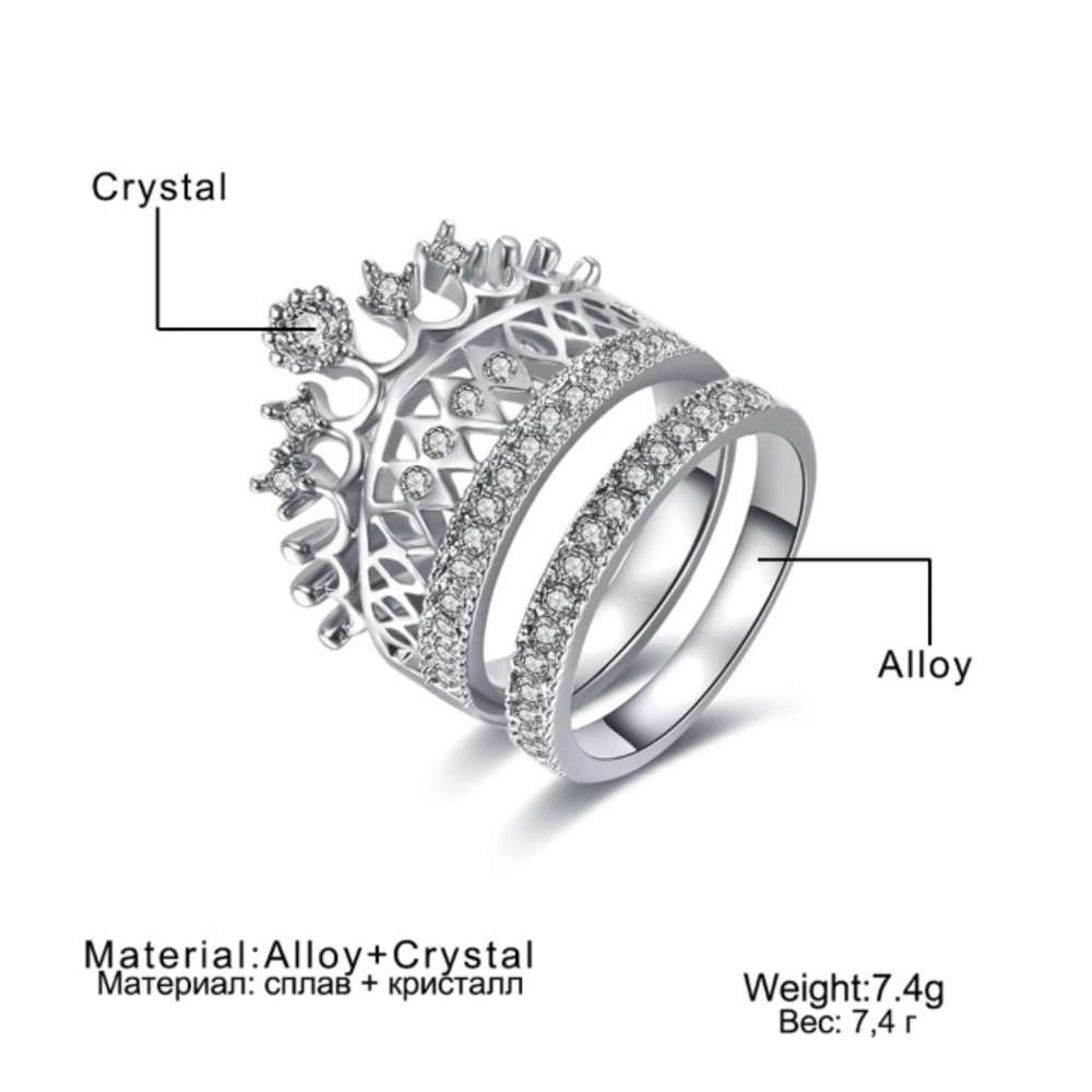 NEW!💙💎GORGEOUS! CROWN 👑 RING BAND SET!💎💎NICE! - Picture 3 of 8